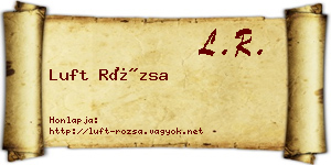 Luft Rózsa névjegykártya